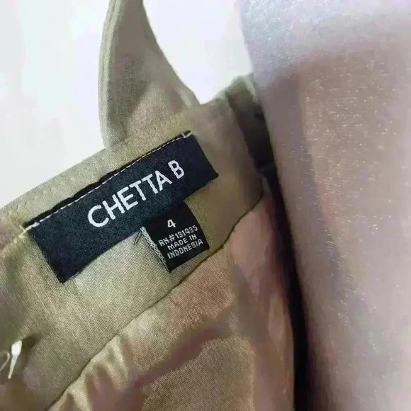 Chetta B women's tan sleevless sheath dress size 4 - Picture 9 of 11